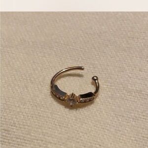 14K CZ nose ring